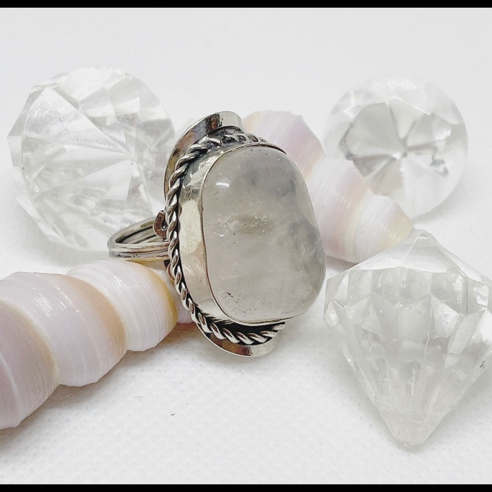 Handcrafted Chunky Clear Quartz Ring